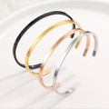 Personalized Couple Bracelets Custom Engraved Message Statement Bracelet 4mm Cuff Bracelet Women Dainty Jewelry