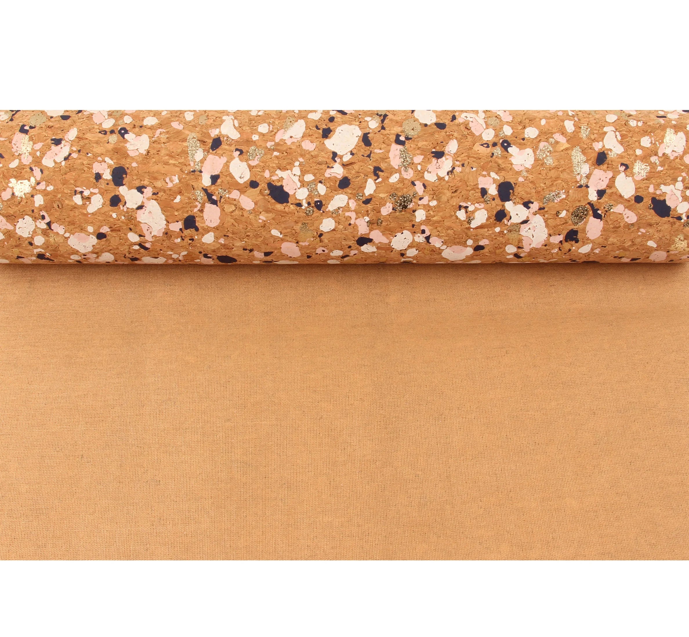 INFOCORK 45*30CM Black Stones Cork Fabric PU Synthetic Leather Sheet for Construction Material | Durable & Waterproof