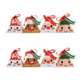 Small Box Christmas Party Favor Triangle Candy Gift Boxes With Ribbon and Tag