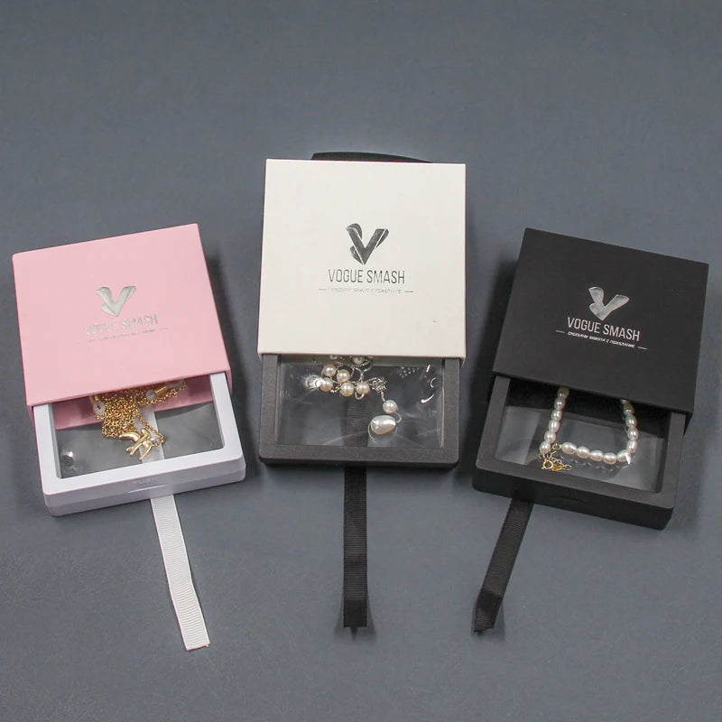 Custom Portable Drawer Jewelry Packaging Box Personalized Logo with UV Coating and Matt Lamination Portable Folder Box Type