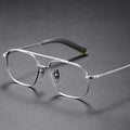 Men's Titanium Optical Glasses Double Bridge Big Size French Eyewear Brands Spectacles Eyeglass Frames Solid Pattern Made China