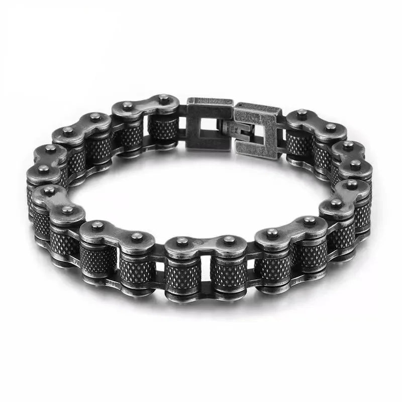 Wholesale Man Bracelet Stainless Steel Jewelry Man Punk Jewelry Retro Black Bike Bicycle Bracelet Gift For Husband