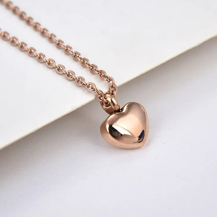 New Style 3D Heart Pendant Necklace Stainless Steel Custom Logo Name Letter Ash Necklace Wholesales Memorial Necklace