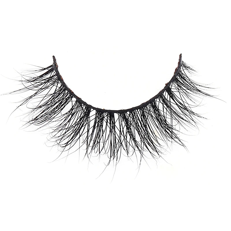 Wholesale Vendor Real 3d Mink Lashes Tray Natural Wispy Dramatic Fluffy Mink Strip Reusable Self Adhesive Eyelashes