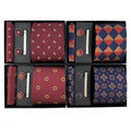 Business Men Silk Tie 2023 New Design Men Ties and Hanky Pocket Square Set Luxury Neck Ties for Men Necktie Cufflinks Box Set