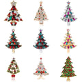 Exquisite Colorful Christmas Tree Brooches for Women Rhinestone Cloth Accessories New Year Brooch Pins Jewelry 2025 Xmas Gift