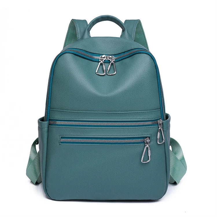 OEM Custom Large Vintage Anti-Theft Ladies Women's Leather Backpack Classic Crossbody School Style with Custom Logo