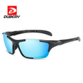 DUBERY Official Store 2025 Vintage Retro Biker Sunglasses Rectangular PC Frame Blue Red Lenses Polycarbonate Lenses for Sport