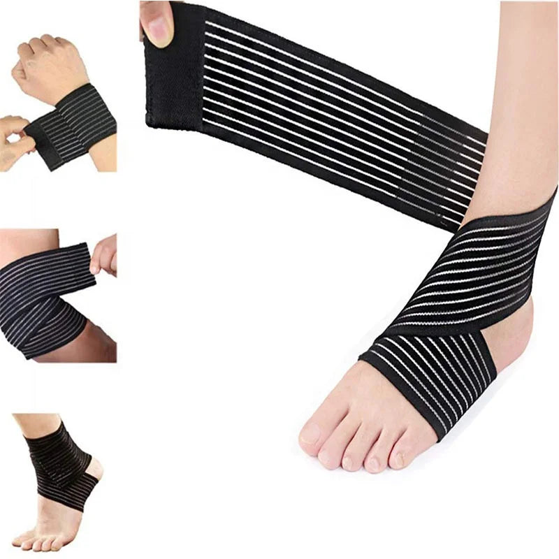 Self-Adhesive Nylon Hook & Loop Ankle Compression Support Sleeve for Gym Workouts & Football Comfortable Ankle Straps Wraps