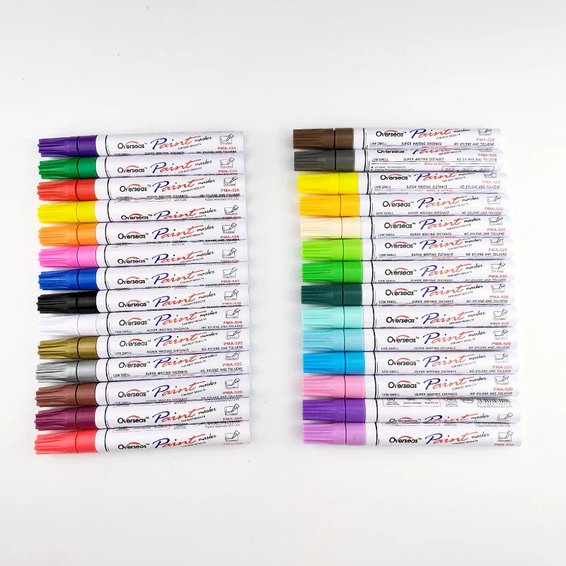 Paint Pens Paint Marker for Metal Canvas Wood Rock Fabric Glass Mugs 28 Colors Paint Marker Pens Waterproof Oil