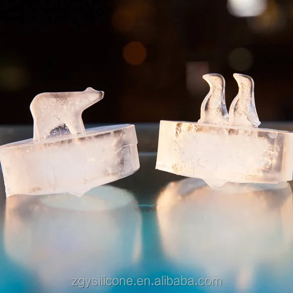 2024 New Silicone Penguin Polar Bear Shape Ice Mold Ready to Ship Fast Shipping Cute Craft Animal Ice Cube Maker