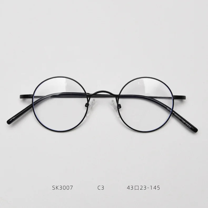2025 Titanium Glasses Frame for Men Women Vintage Retro Round full Eyewear Screwless Eyeglasses Frame full Spectacle