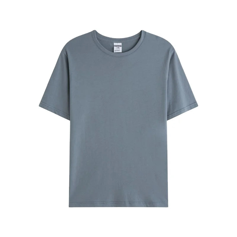 Custom Printed Pictures logo 100% Cotton 19 Colors 190gsm Casual Solid Blank Plain Short Sleeve T Shirts