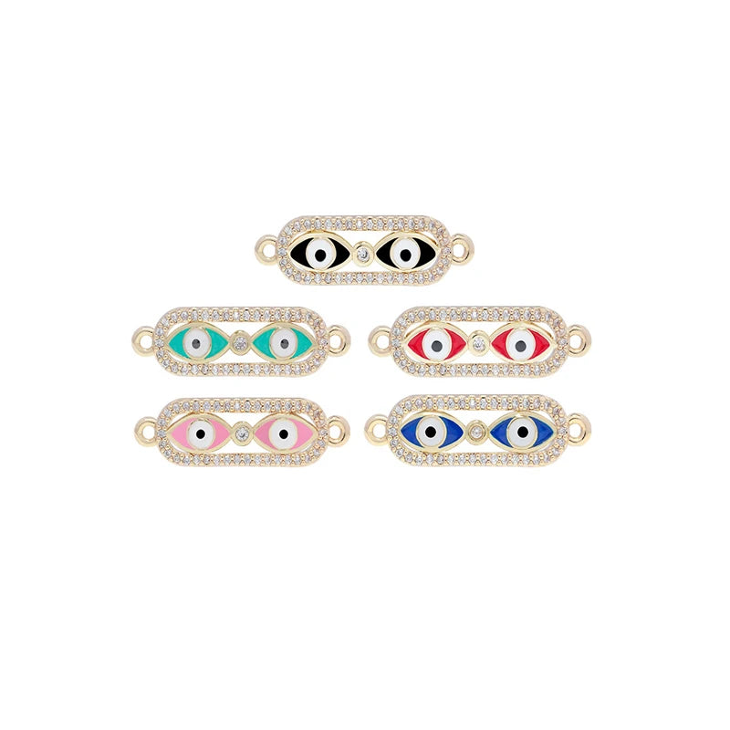 Wholesale Micro-set Jewelry Copper Accessories Evil Eye Bracelet Necklace  DIY Jewelry Components