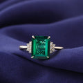 Wuzhou Provence Jewelry Solid Gold Ring Women Emerald  Ring Bangkok Gold Jewelry Wholesale