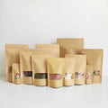 16x26cm Factory Wholesale Food Grade Eco Friendly Plain Kraft Brown Paper Packaging Bag With Clear Window