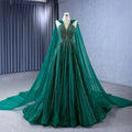 Jancember 222132 Green Sleeveless Sequins Evening Party Gowns Prom Dress With Shawl