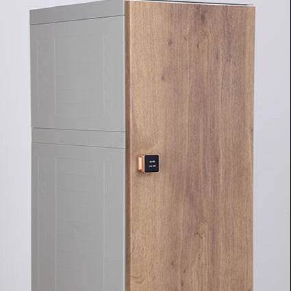 Easy Locker E-380 -IMD Wooden-Look ABS Plastic Coin-Operated Swimming Pool Storage Locker Cabinet Electronic Lock Key Lock