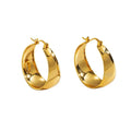 2023 New Big Wide Hoop Silver Gold Chunky Dangle Women Earrings Stainless Steel