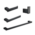 4-Piece Black Stainless Steel Wall-Mounted Bathroom Set Modern Square Toilet Accessories Kit for Hotel/Home Organization
