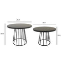 High-end Edge Banding Technology Cage Base American Country Style Round Kitchen Restaurant Set Coffee Table for Living Room