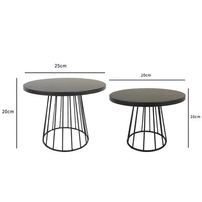 High-end Edge Banding Technology Cage Base American Country Style Round Kitchen Restaurant Set Coffee Table for Living Room