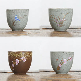 Hand-Painted Art Decor Ceramic Espresso Coffee Cup Small Kung Fu Tea Mug