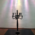 ZT-271LB  Gorgeous 9 Arms Black Crystal Candelabra Candle Stand for Wedding Table Centerpieces