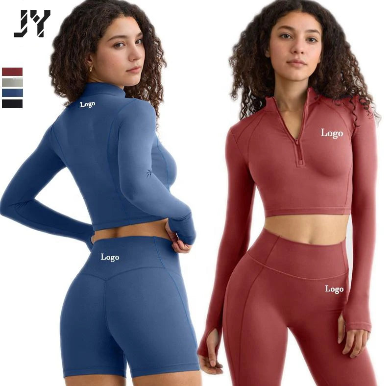 JY Customized Quick Dry Gym Yoga Suit Women Elastic Waist New Outdoor Running Fitness Set XL Long Short Seamless Leggings Top