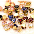 8mm Heart Shape Crystal Zircon Stone Garment Processing Decoration Claw Sew on Rhinestone