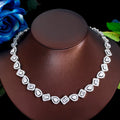 Elegant Design Jewelry Nigeria African Dazzling Cubic Zircon CZ Bridal Chain Link Necklace for Women Wedding Party
