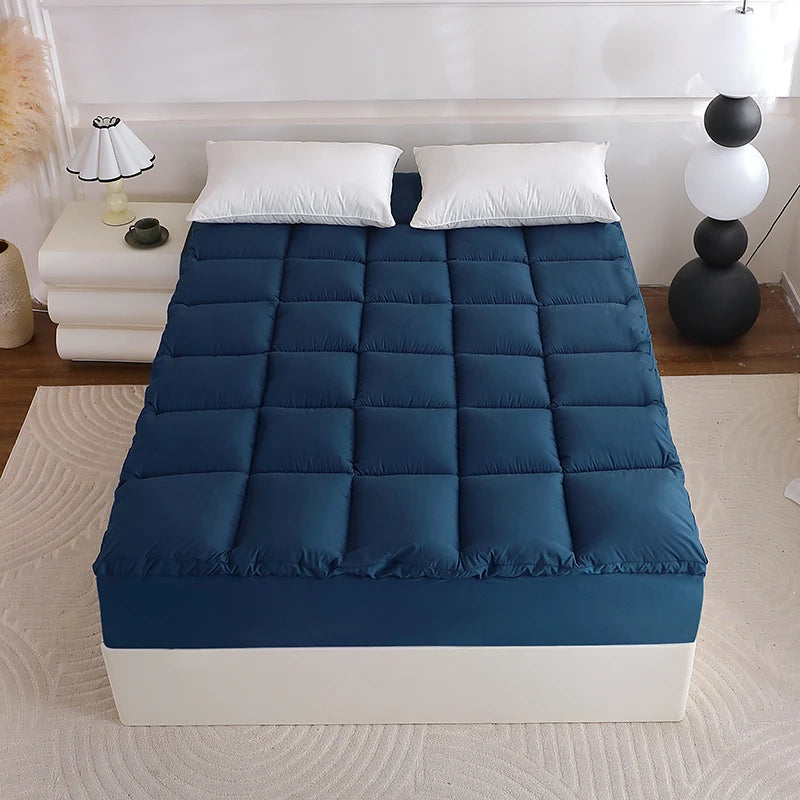 100% Polyester 700GSM Mattress Pad Black Dark Grey Blue White Skirt-Bedspreads Coverlets Twin Full Queen King Sizes Home Use"