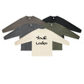 Custom Men's Cotton Washed 460gsm Oversized Long Sleeved T-Shirt O-Neck Blank Vintage   Long Sleeve