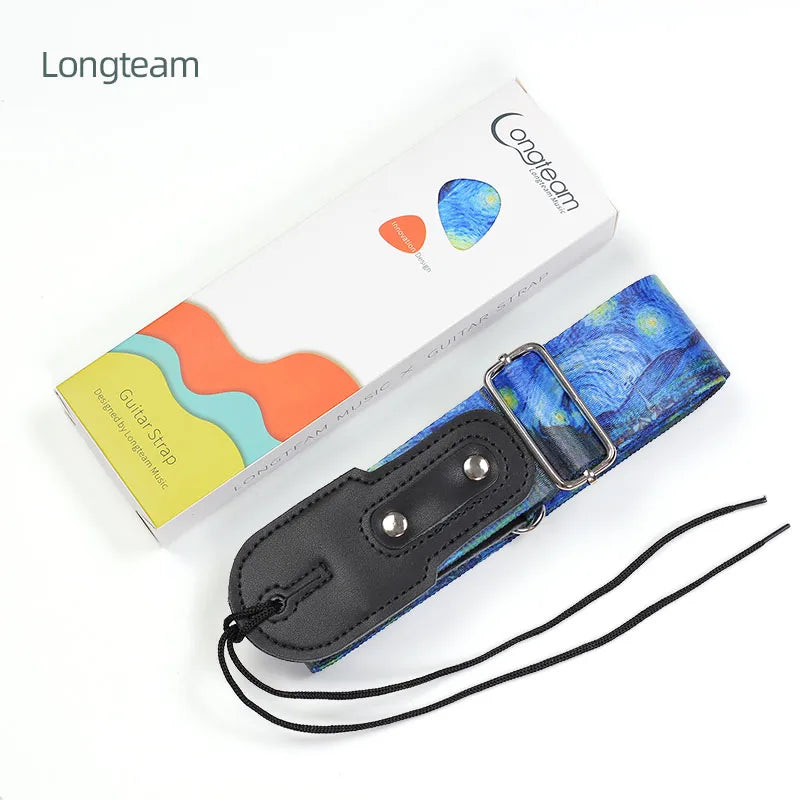 Hot Selling Adjustable Custom Guitar and Bass Strap with Leather End OEM