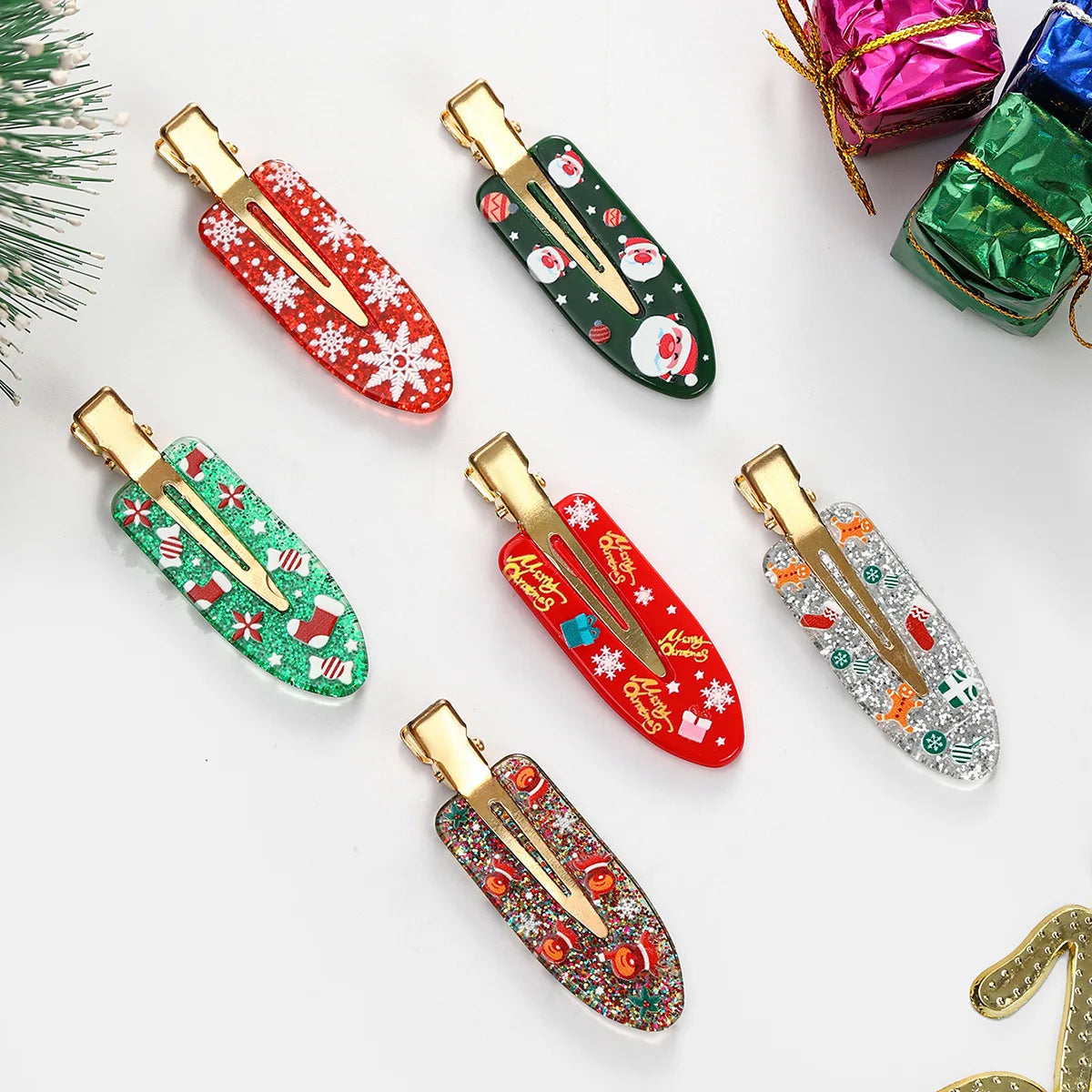 Yi YHJ Women's Hair Accessories 2025 Christmas Side Clips Acetate Hair Clips Custom Duckbill Clip Hairpin for Kids Woman