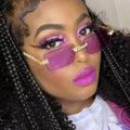 Hot Selling Retro Luxury Steampunk Sun Glasses Women Diamond Sunglasses Rimless Square Rhinestone Sunglasses Women