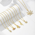 HOVANCI Original Gold Necklace 5 14k Saudi Gold Eye Letter Moon Maple Leaf Pendant Zircon Necklace