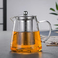 Low MOQ in Stock 750ml High Borosilicate Glass Teapot with Stainless Steel Lid and Filter