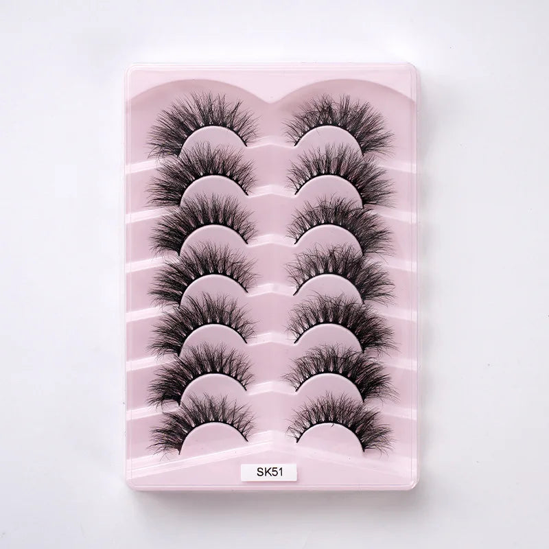 NEW 7pairs Fake Eyelashes Thick Long False Eyelashes Dramatic Lashes 3D Faux Mink Eyelashes Wholesale Full Strip Lashes Makeup