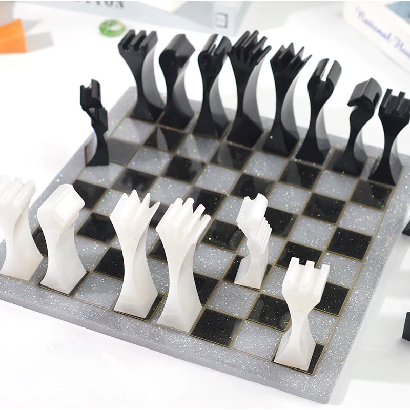 DM085 Chessboard Chess Pieces Mold Handmade Resin Casting Molds Epoxy Eolds Silicone Resin