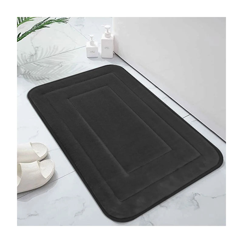 Back-shaped Embossed Thickened Sponge Flannel Door Bathroom Absorbent Non-slip Floor Mat