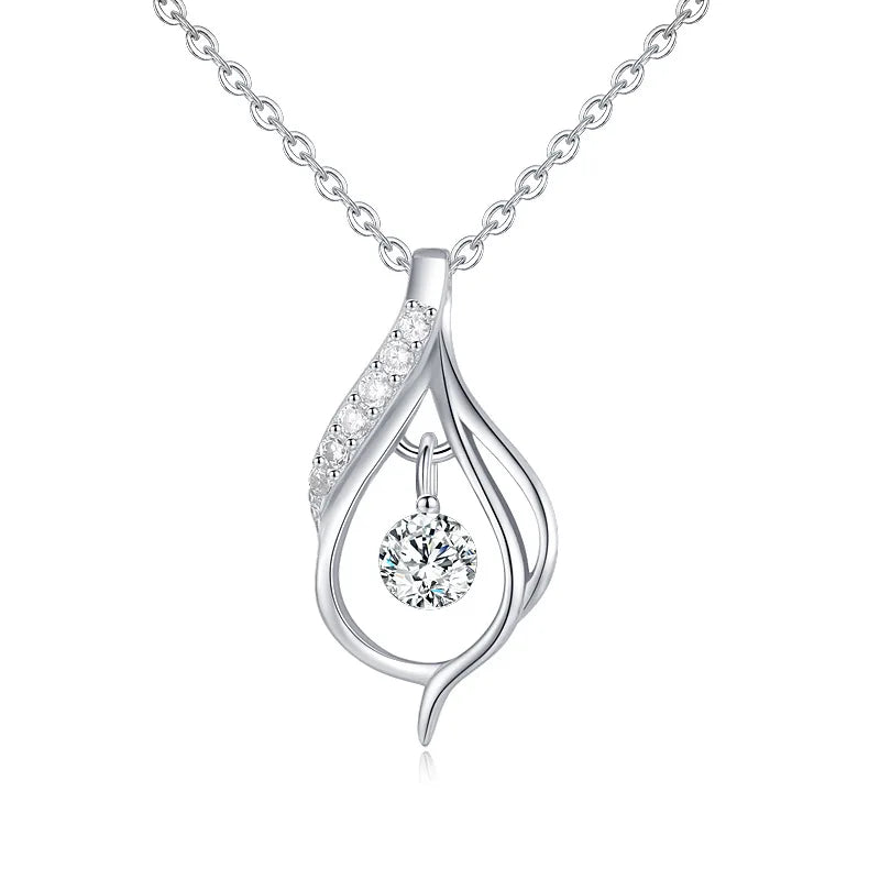 Hainon 925 Sterling Silver Necklace Romantic Beating Zircon Eternal love Anniversary Gifts Necklace 2022