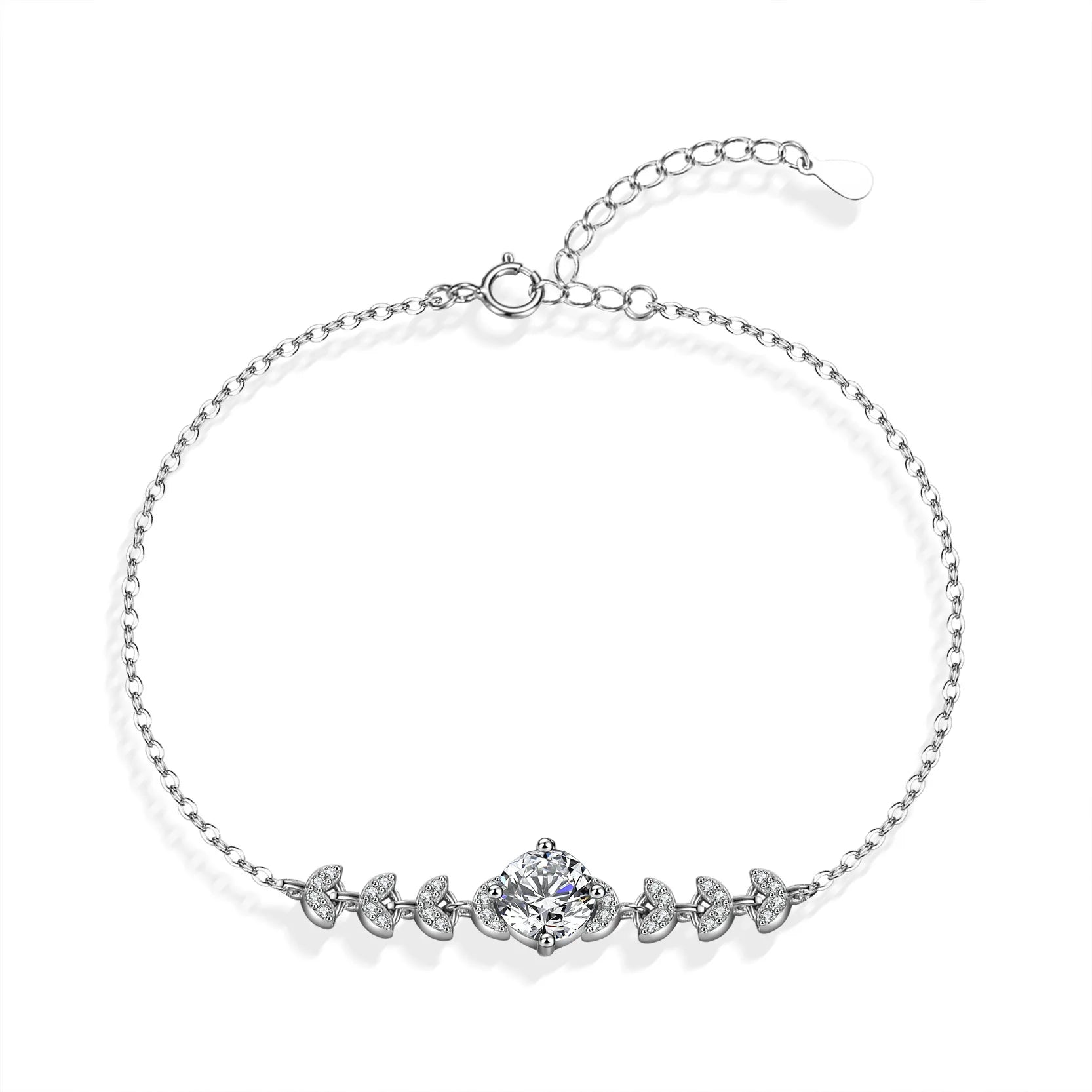925 Sterling Silver Bracelet Moissanite Diamond 1Carat Bracelet Moissanite Stone Round Luxury Quality Women's Jewelry