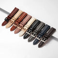 Cassic Smooth Leather Watch Strap 14mm 16mm 18mm 20mm 22mm Quick Release Oil Wax Handmade Stitching Genuine Leather Watch Bands