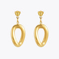 18K Gold Plated Stainless Steel Jewelry Irregular Oval Drop Earrings Waterproof for Women Gifts Earrings E241617