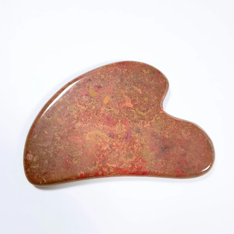 Huiying Factory Price Hand Carved Heart Shaped Natural Mookaite Jasper Gua Sha Stone