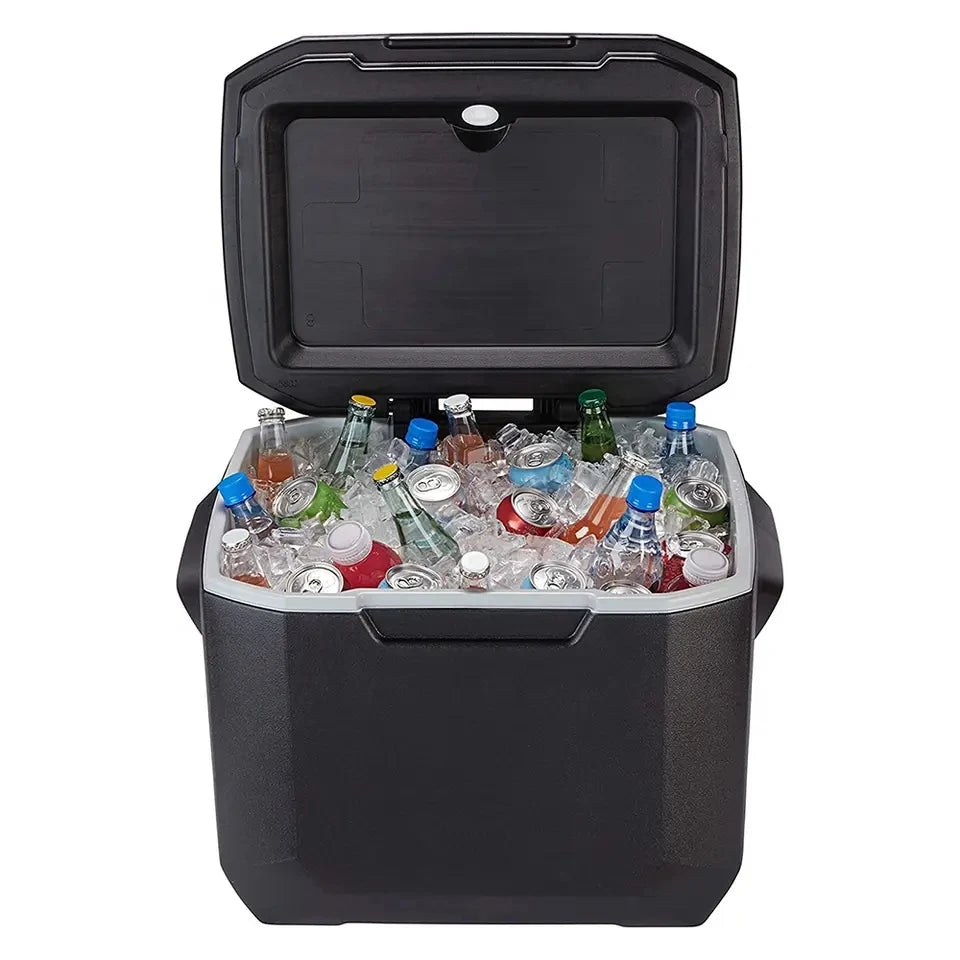 Rolling Cooler 50 Quart Cooler with Wheels Wheeled Hard Cooler Keeps Ice Outdoor Extra Large TPU Cool Box