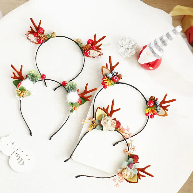 Elk Antler Hair Bands for Christmas Party Versatile Headdress Hair Clips Christmas Decoration