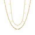 Romantic Style Geometric Diamond Pendant Splicing Double-layer Chain Overlapping Necklace