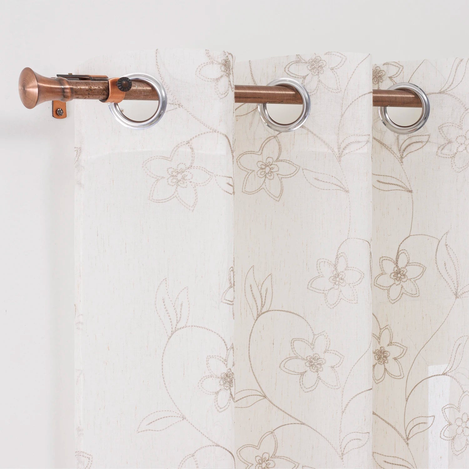 Wholesale Floral Pattern Embroidery Design Sheer Tulle Curtains & Drapes for Home Living Room Window Decor